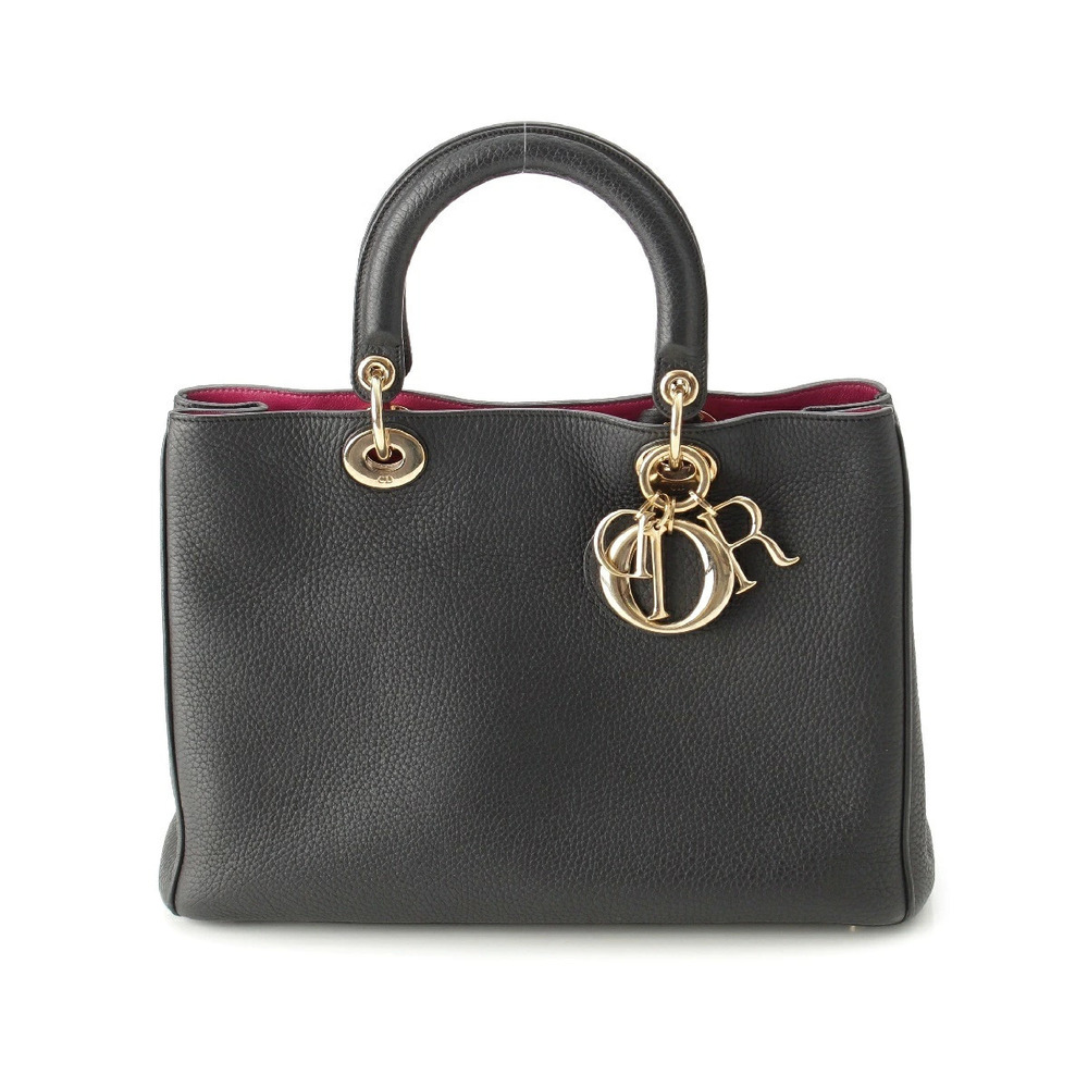 Christian Dior Diorissimo Leather Handbag Pouch Clutch Black